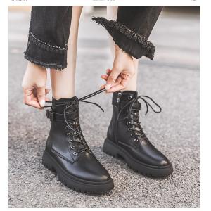 Lace up PU Ankle Boots